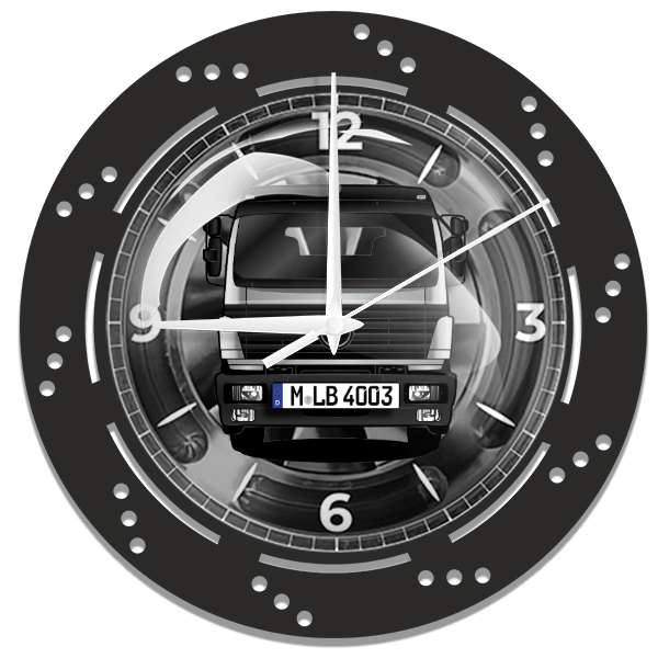SK Wanduhr personalisiert mit deinem LKW u. Kennzeichen!