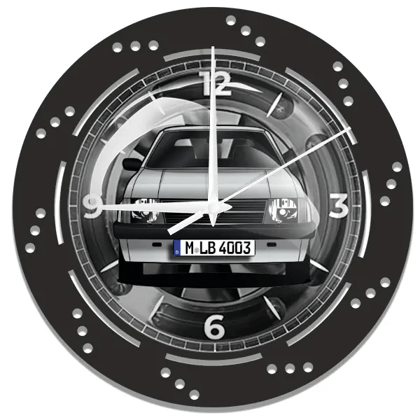Kadett Wanduhr personalisiert mit deinem Auto u. Kennzeichen!
