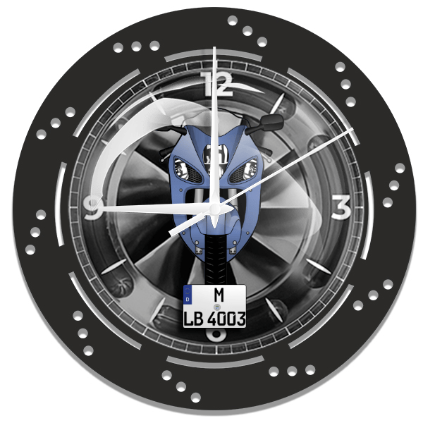 GSX 1300 R Wanduhr personalisiert mit deinem Motorrad u. Kennzeichen!