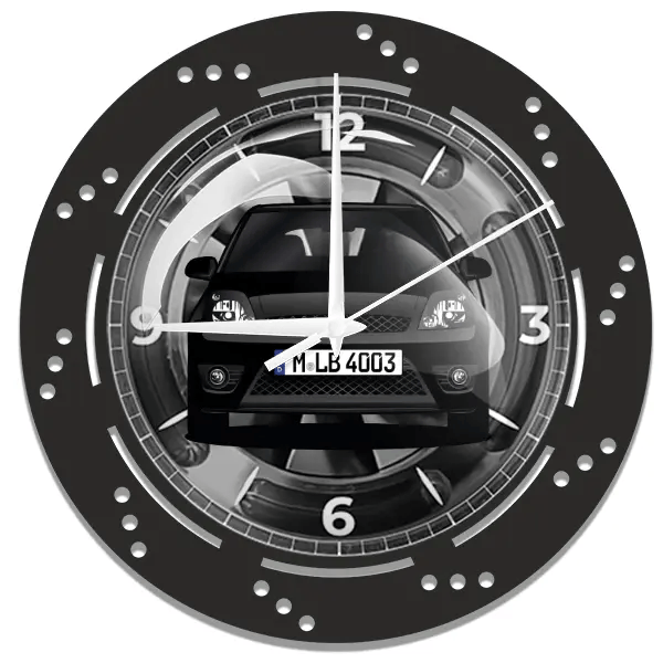 Fiesta ST Wanduhr personalisiert mit deinem Auto u. Kennzeichen!