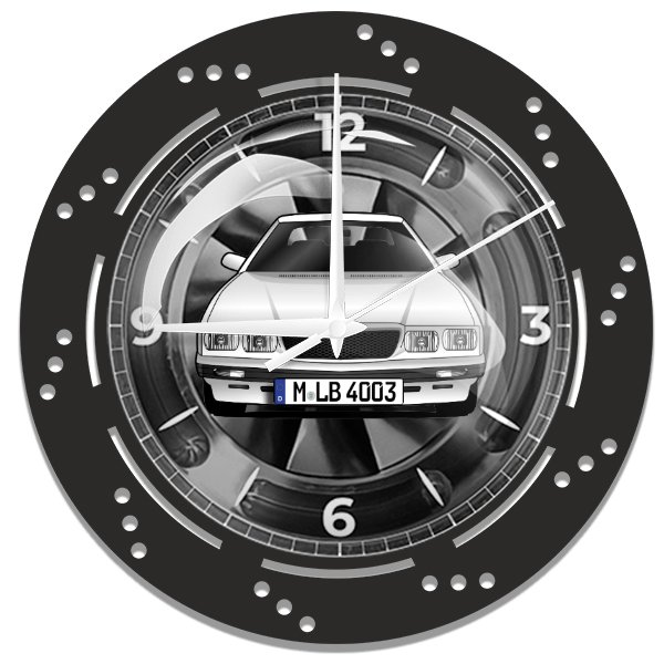 222 Wanduhr personalisiert mit deinem Auto u. Kennzeichen!