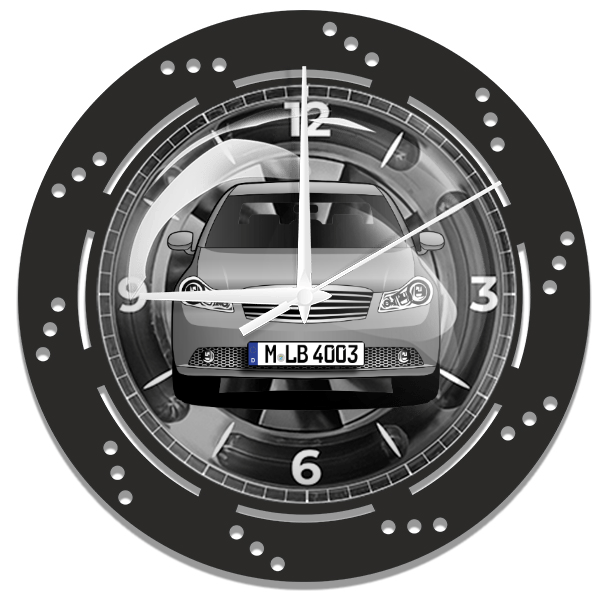 M Limousine Wanduhr personalisiert mit deinem Auto u. Kennzeichen!