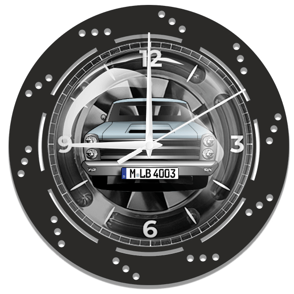Fairlane (2-Türer) Wanduhr personalisiert mit deinem Auto u. Kennzeichen!
