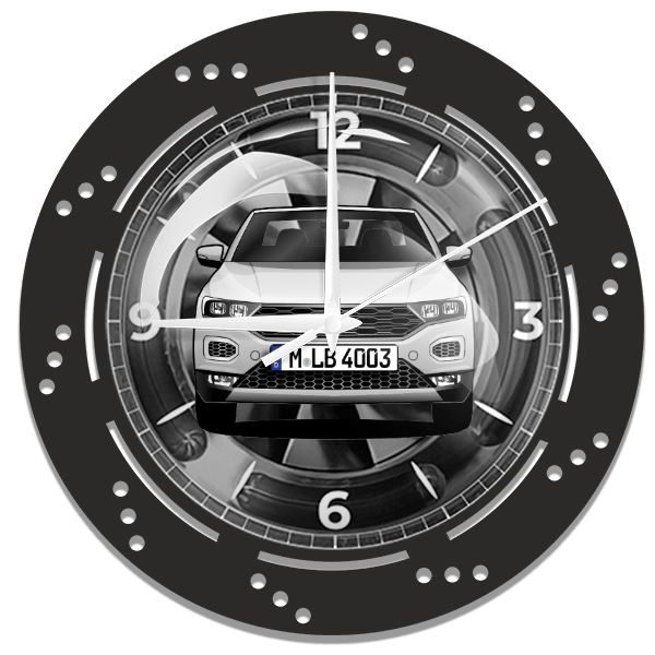 T-Roc Cabriolet Wanduhr personalisiert mit deinem Auto u. Kennzeichen!
