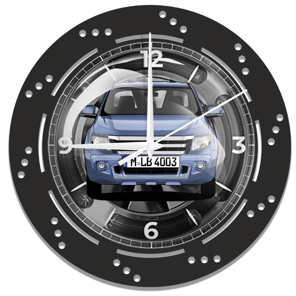 Ranger Wanduhr personalisiert mit deinem Auto u. Kennzeichen!