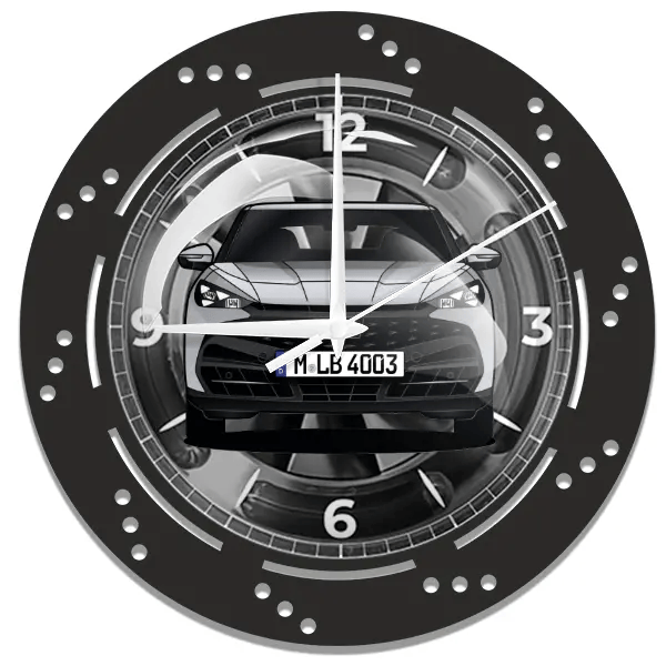 Tavascan Wanduhr personalisiert mit deinem Auto u. Kennzeichen!
