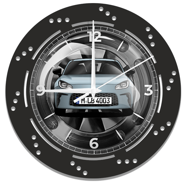 GR 86 Wanduhr personalisiert mit deinem Auto u. Kennzeichen!