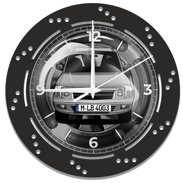 Gran Move Wanduhr personalisiert mit deinem Auto u. Kennzeichen!