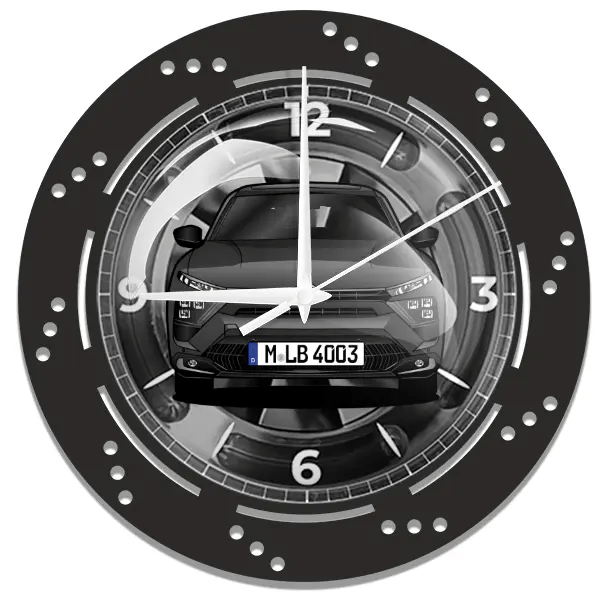 C5 X Wanduhr personalisiert mit deinem Auto u. Kennzeichen!