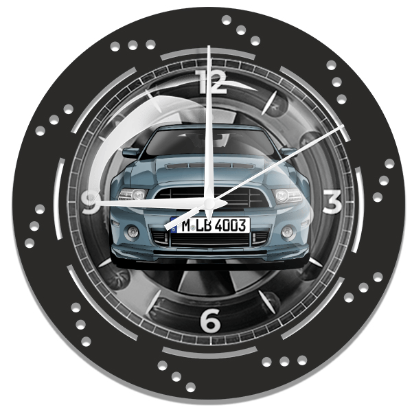 Mustang Shelby GT500 Wanduhr personalisiert mit deinem Auto u. Kennzeichen!