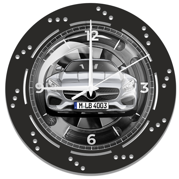 AMG GTC Wanduhr personalisiert mit deinem Auto u. Kennzeichen!