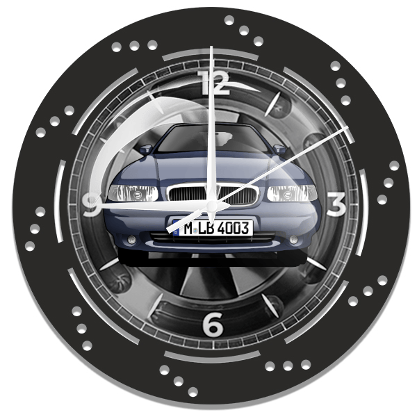 400er-Reihe Limousine Wanduhr personalisiert mit deinem Auto u. Kennzeichen!