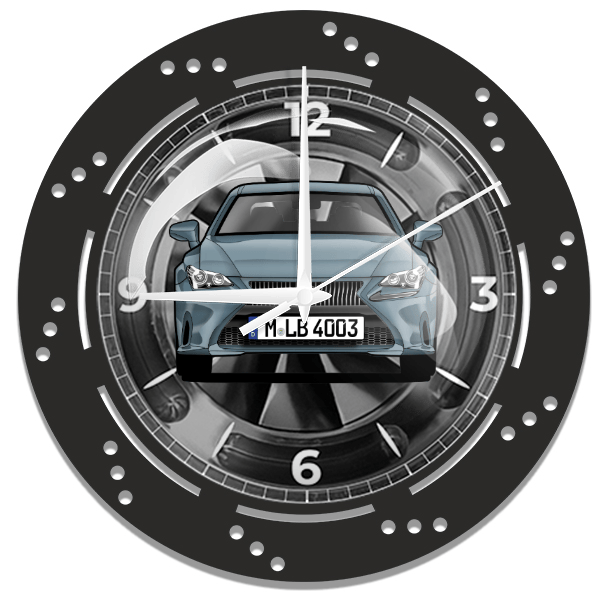 RC Wanduhr personalisiert mit deinem Auto u. Kennzeichen!