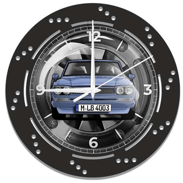 Skyline Wanduhr personalisiert mit deinem Auto u. Kennzeichen!