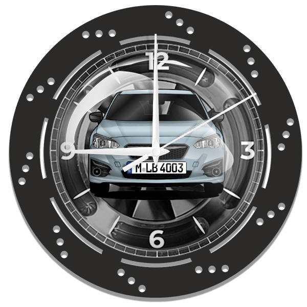 Impreza (5-Türer) Wanduhr personalisiert mit deinem Auto u. Kennzeichen!