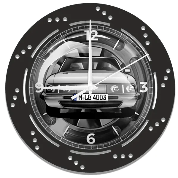 SM (3-Türer) Wanduhr personalisiert mit deinem Auto u. Kennzeichen!