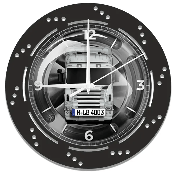 LKW Wanduhr personalisiert mit deinem LKW u. Kennzeichen!