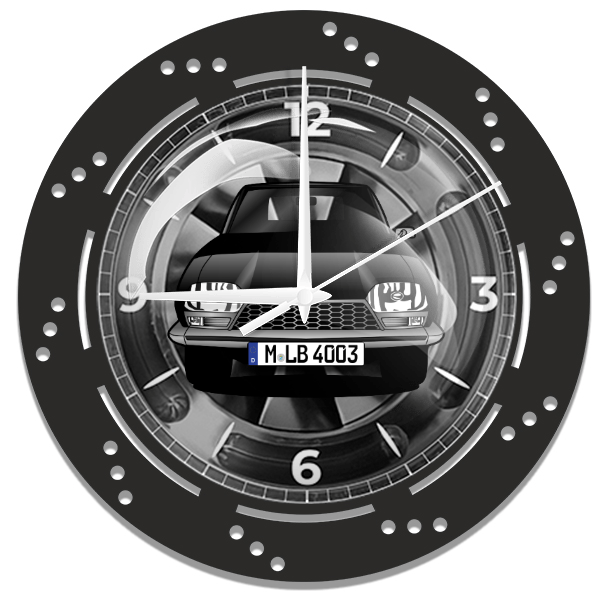 GSA Fastback Wanduhr personalisiert mit deinem Auto u. Kennzeichen!