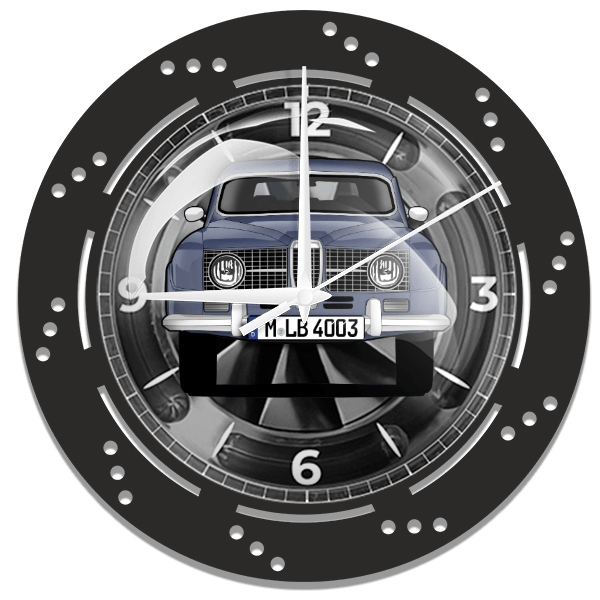 96 Wanduhr personalisiert mit deinem Auto u. Kennzeichen!
