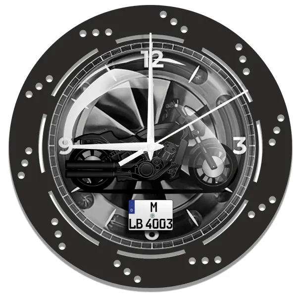 Scout Rogue Wanduhr personalisiert mit deinem Motorrad u. Kennzeichen!