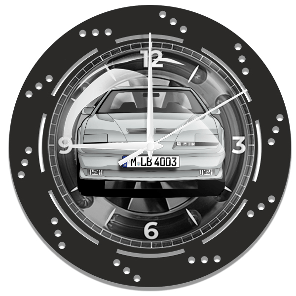 Firebird Cabriolet Wanduhr personalisiert mit deinem Auto u. Kennzeichen!