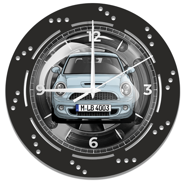 Cooper S Coupe Wanduhr personalisiert mit deinem Auto u. Kennzeichen!