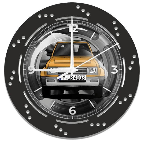 Rocky Wanduhr personalisiert mit deinem Auto u. Kennzeichen!