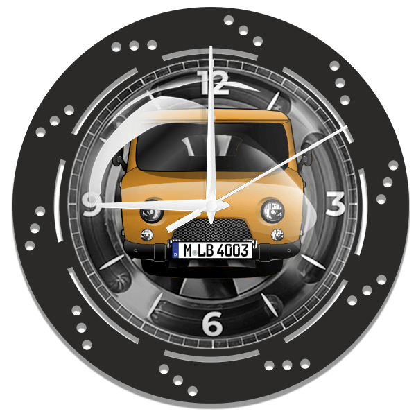 2206 Buchanka Wanduhr personalisiert mit deinem Auto u. Kennzeichen!