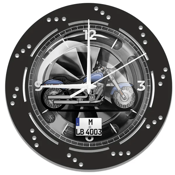 Heritage Classic 114 Wanduhr personalisiert mit deinem Motorrad u. Kennzeichen!