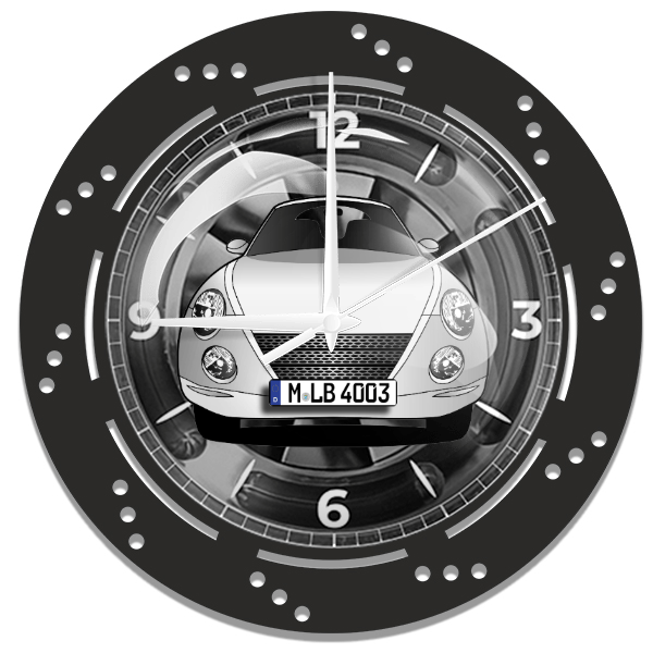 Copen Wanduhr personalisiert mit deinem Auto u. Kennzeichen!