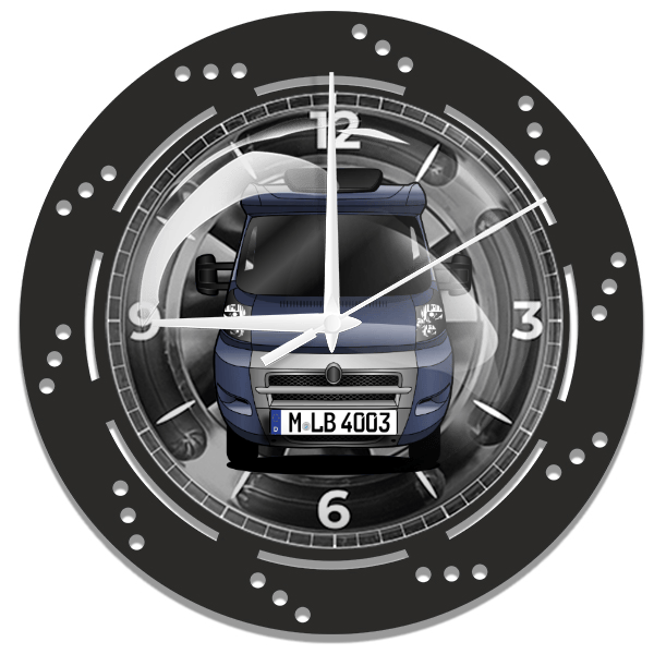 Nexxo T 687 Wanduhr personalisiert mit deinem Wohnwagen u. Kennzeichen!