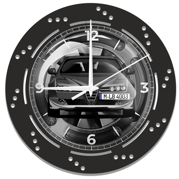 159 Sportwagon Wanduhr personalisiert mit deinem Auto u. Kennzeichen!