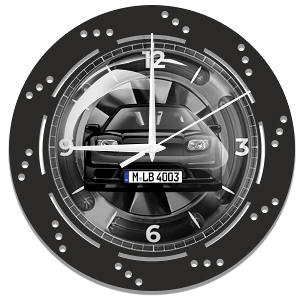 NSX Wanduhr personalisiert mit deinem Auto u. Kennzeichen!