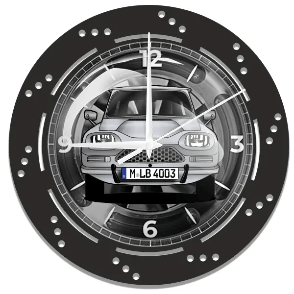 Ami 8 Wanduhr personalisiert mit deinem Auto u. Kennzeichen!