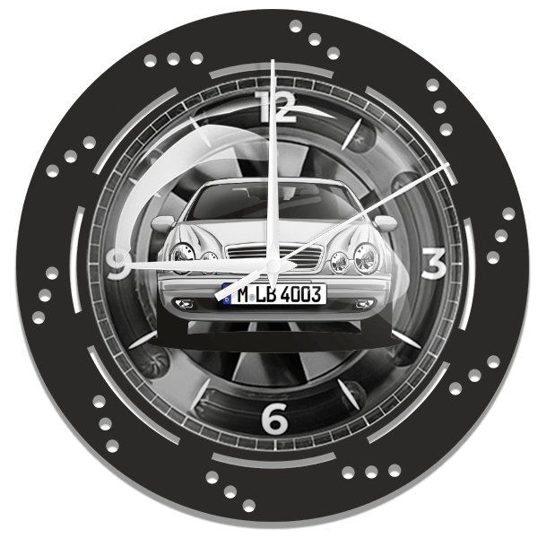 CLK Cabriolet Wanduhr personalisiert mit deinem Auto u. Kennzeichen!