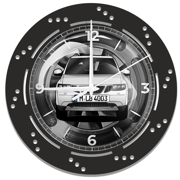 9-7 X Wanduhr personalisiert mit deinem Auto u. Kennzeichen!