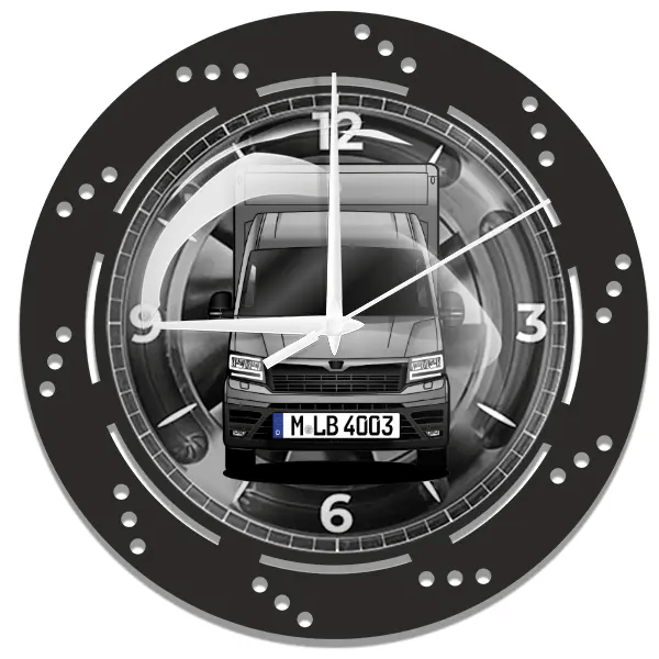TGE 3.140 Wanduhr personalisiert mit deinem LKW u. Kennzeichen!