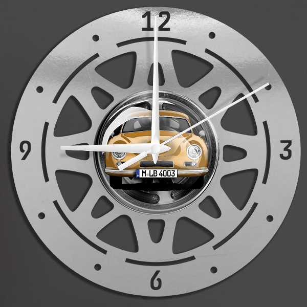 356 Coupe Wanduhr personalisiert mit deinem Auto u. Kennzeichen!