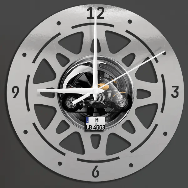 Rocket 3 Wanduhr personalisiert mit deinem Motorrad u. Kennzeichen!
