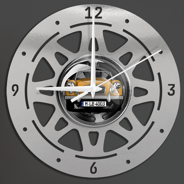 MGA 1600 Wanduhr personalisiert mit deinem Auto u. Kennzeichen!
