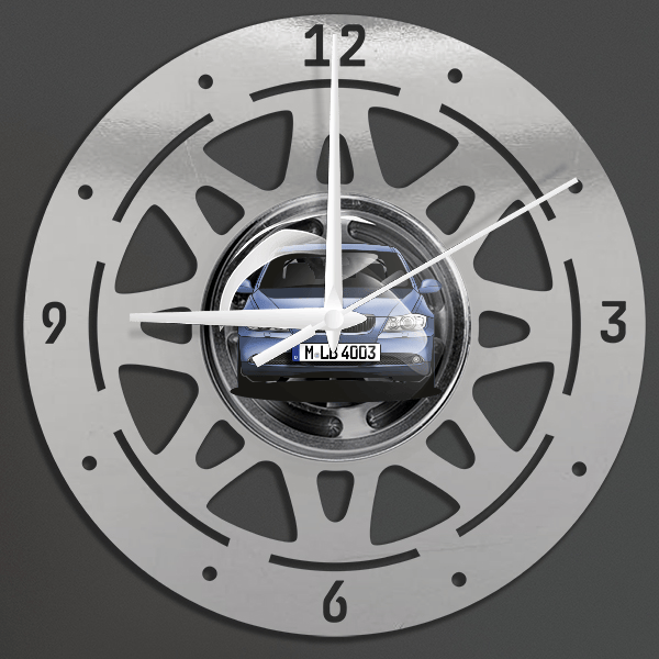 3er Reihe Coupe Wanduhr personalisiert mit deinem Auto u. Kennzeichen!