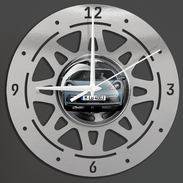 Cayman GTS 4.0 Wanduhr personalisiert mit deinem Auto u. Kennzeichen!