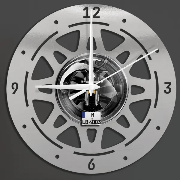 Classic 350 Wanduhr personalisiert mit deinem Motorrad u. Kennzeichen!