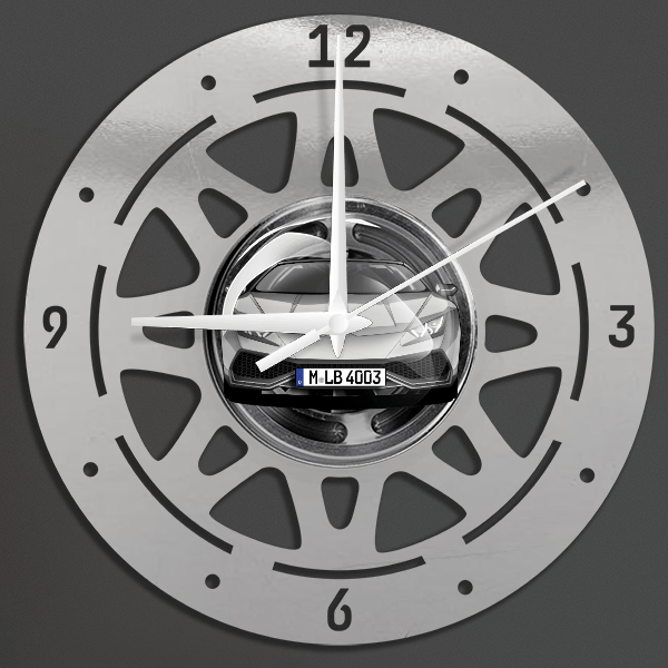 Huracan Roadster Wanduhr personalisiert mit deinem Auto u. Kennzeichen!
