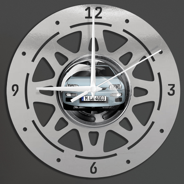 323 Wanduhr personalisiert mit deinem Auto u. Kennzeichen!