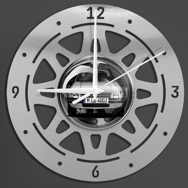 205 Cabriolet Wanduhr personalisiert mit deinem Auto u. Kennzeichen!
