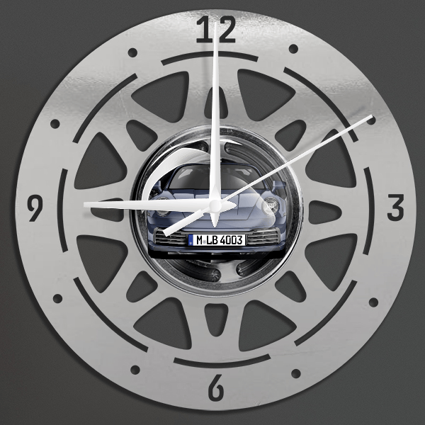 911 992 Cabriolet Wanduhr personalisiert mit deinem Auto u. Kennzeichen!