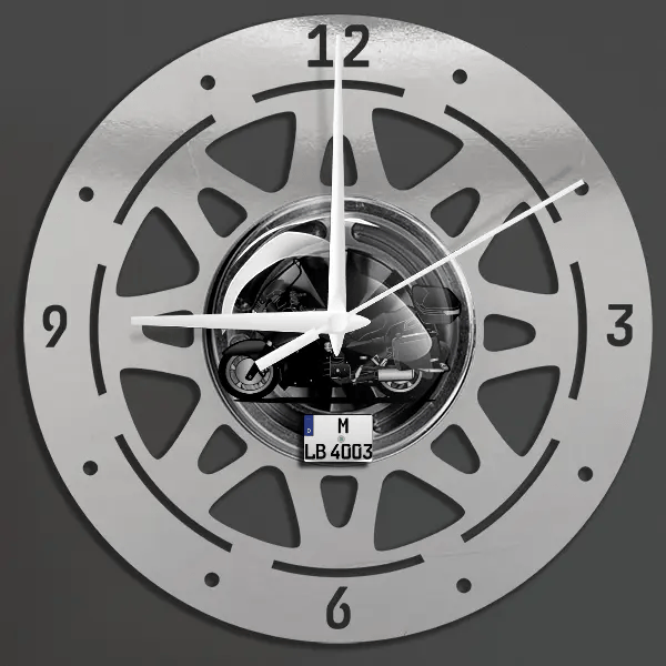 GTR 1000 Wanduhr personalisiert mit deinem Motorrad u. Kennzeichen!