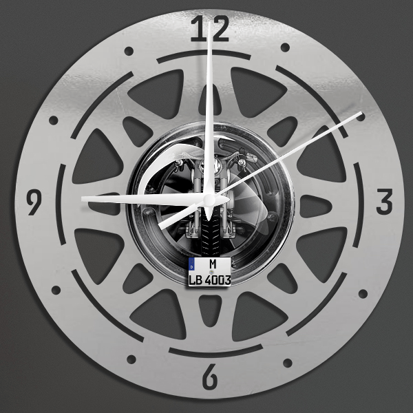 Fat Boy Wanduhr personalisiert mit deinem Motorrad u. Kennzeichen!