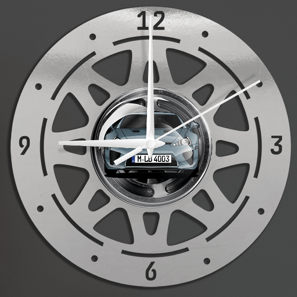 LFA Wanduhr personalisiert mit deinem Auto u. Kennzeichen!
